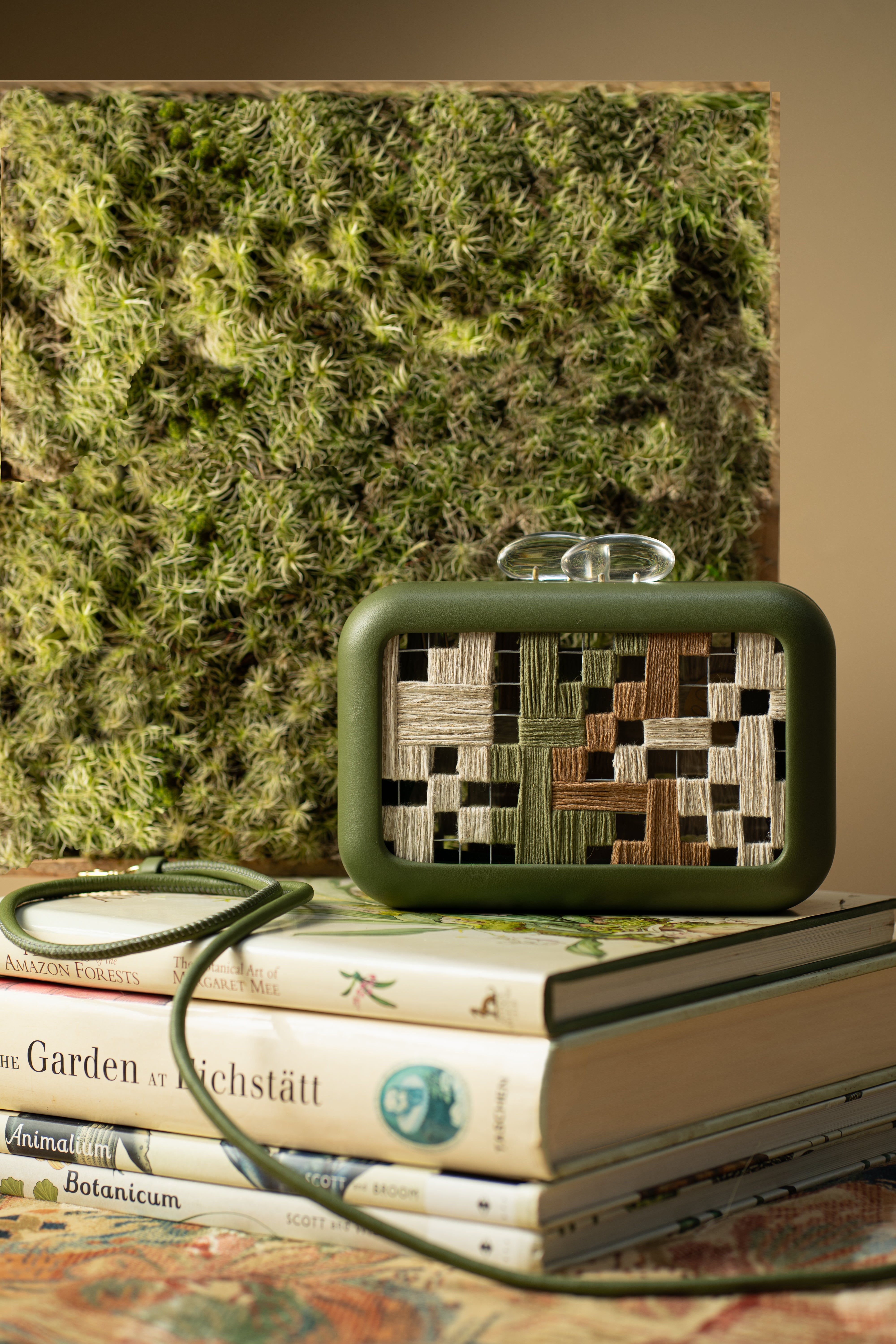 Simetris Green Squares Clutch by Sy&Vie