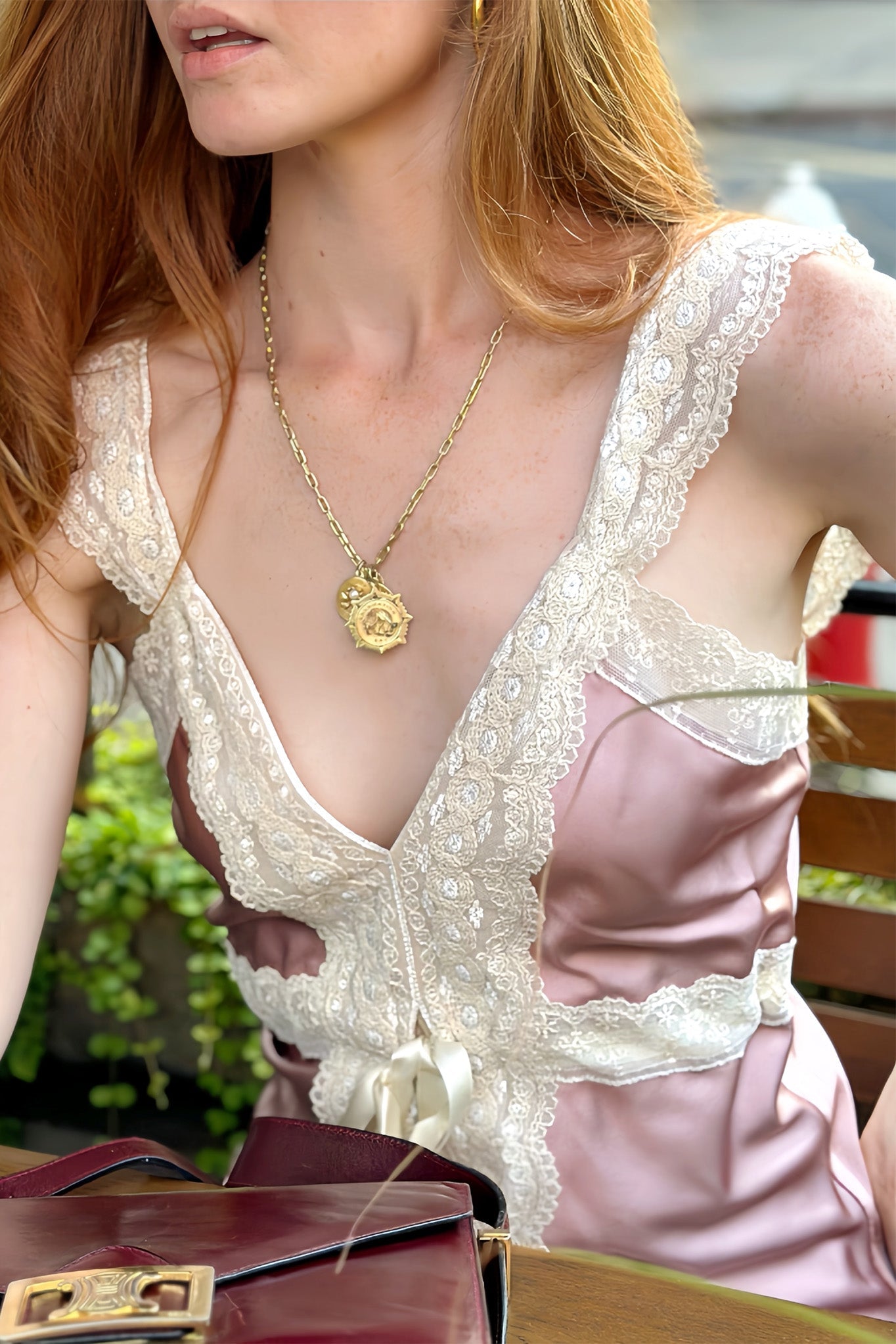 Stephanie Silk and Lace Cami - Fig by Miguelina