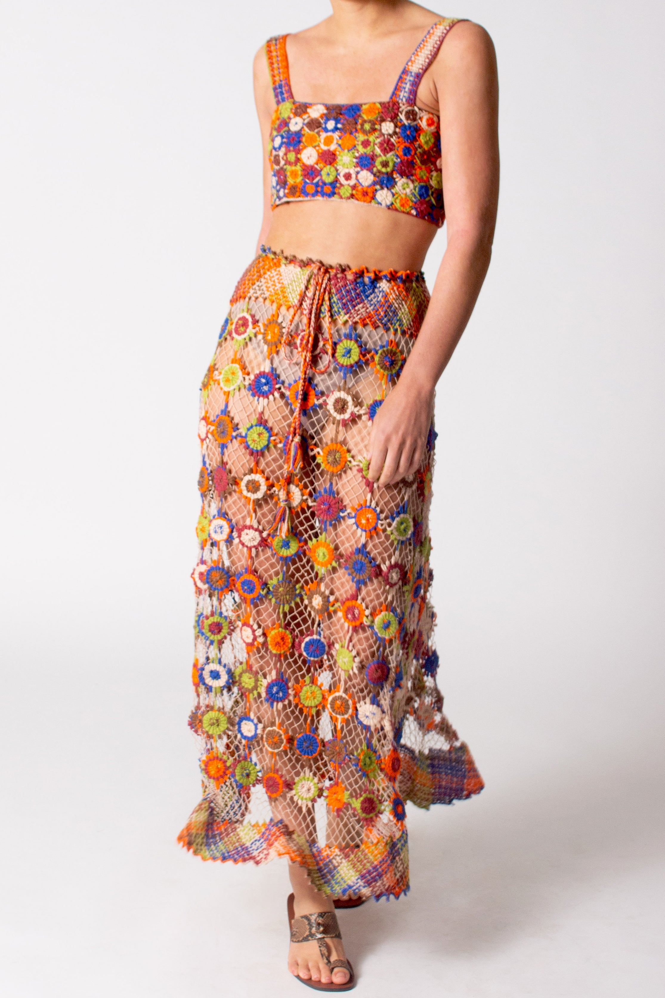 Pilar Hand Knit Maxi Skirt by Miguelina