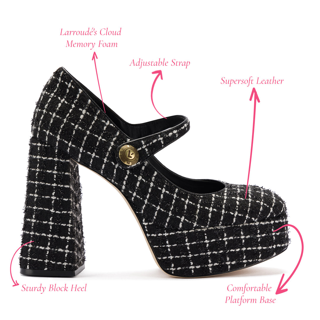 Emma Pump In Black Tweed by Larroudé