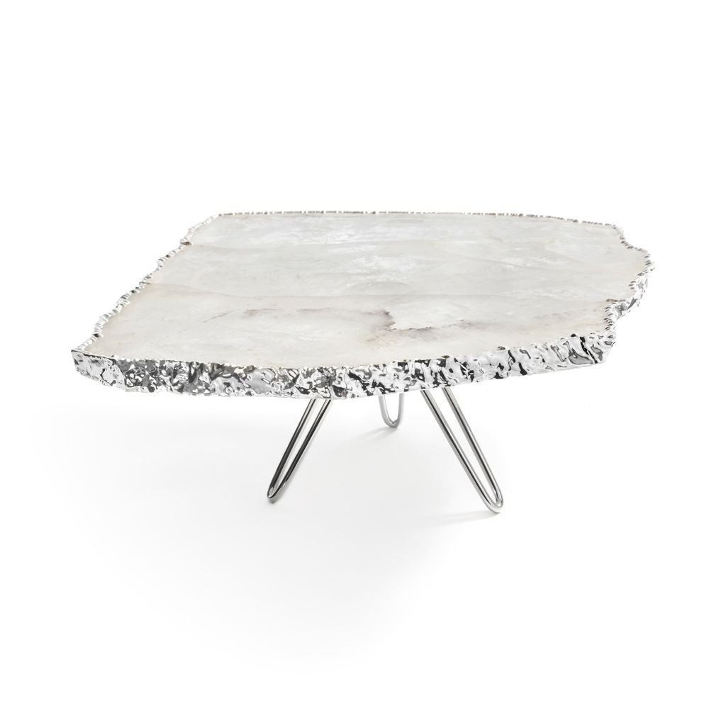 Torta Cake Plate Crystal & Pure Silver by ANNA New York
