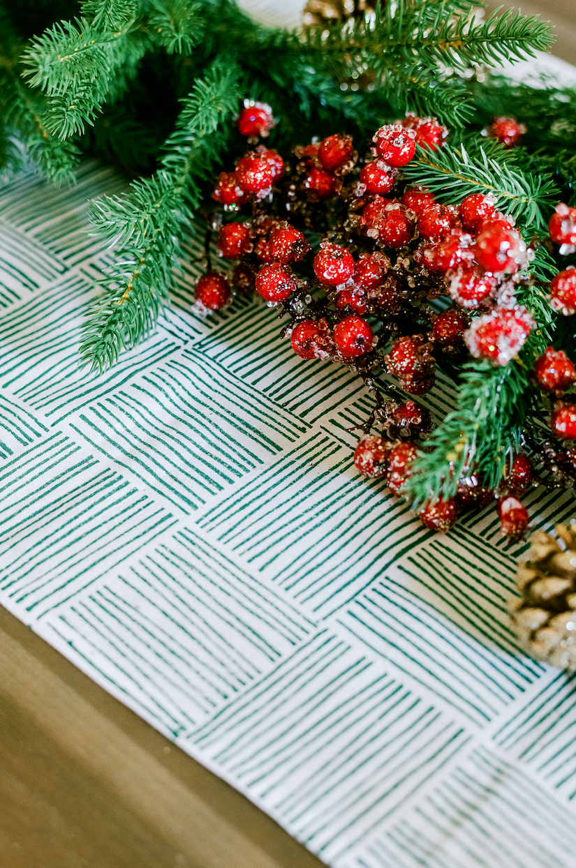 Table Runner - Striped, Evergreen by Mended