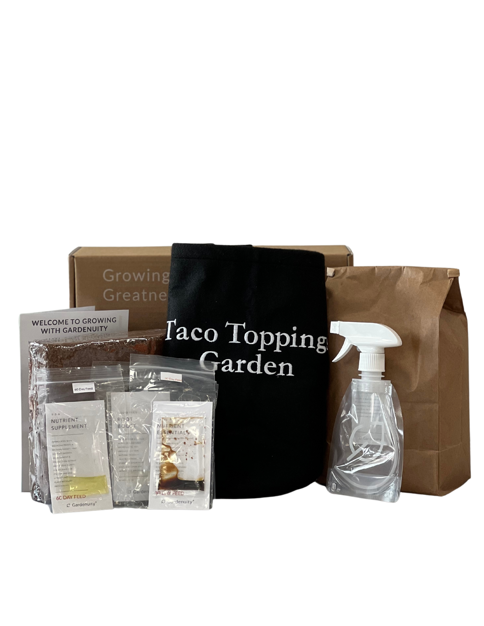 Outdoor Taco Toppings Giftable with Taco Garden Salt Gift Set by Gardenuity