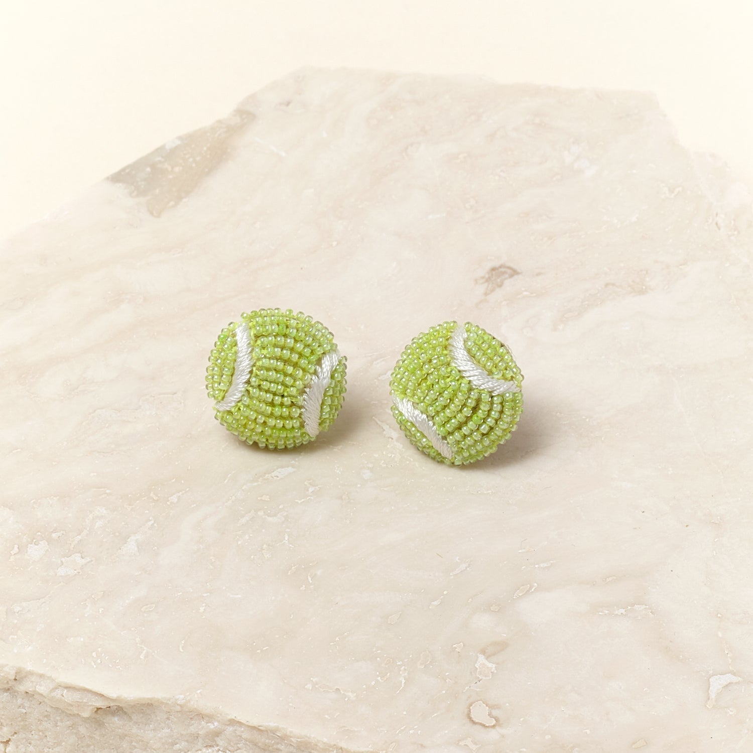 Tennis Ball Stud Earrings Yellow by Mignonne Gavigan