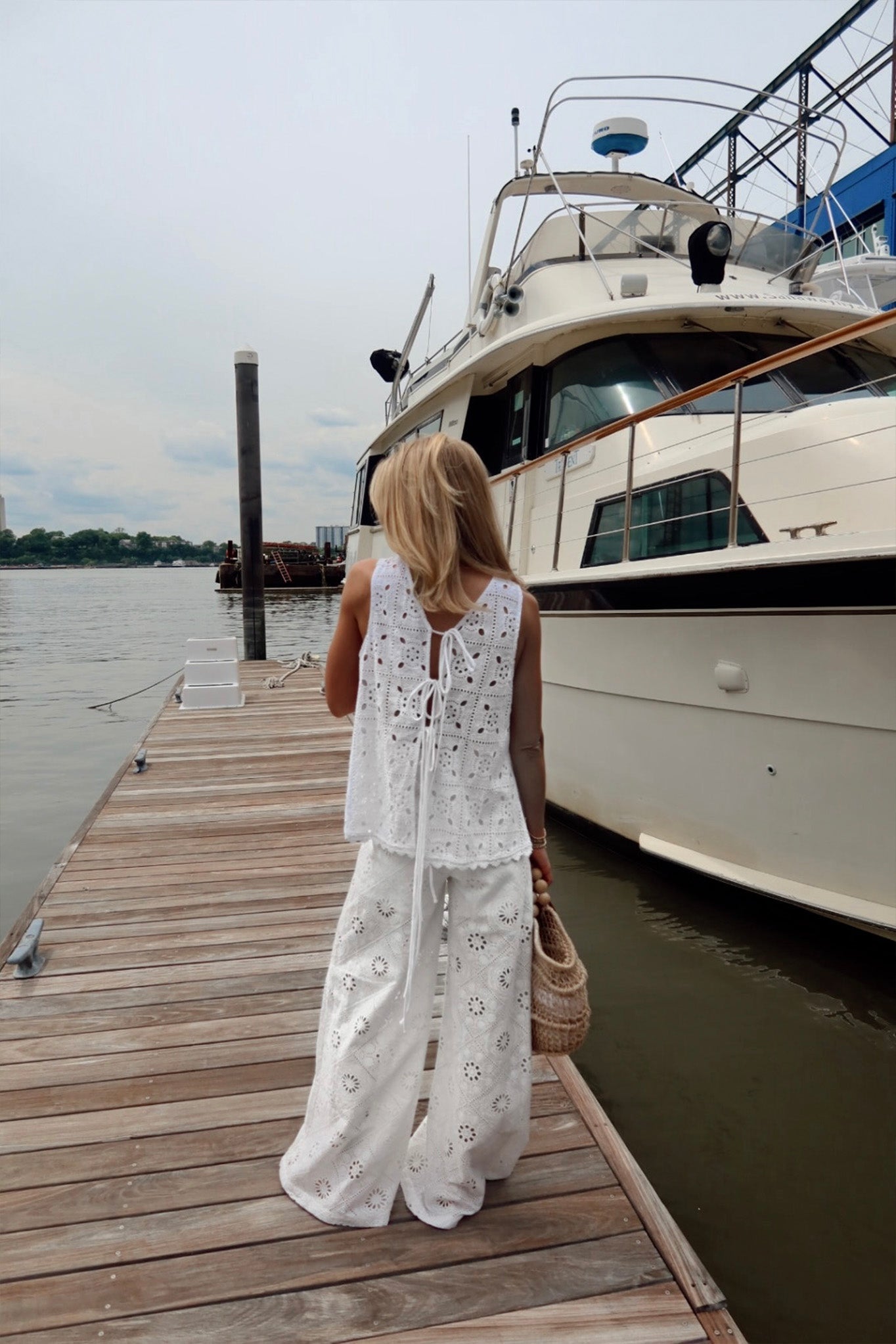 Tula Patchwork Eyelet Reversible Top by Miguelina