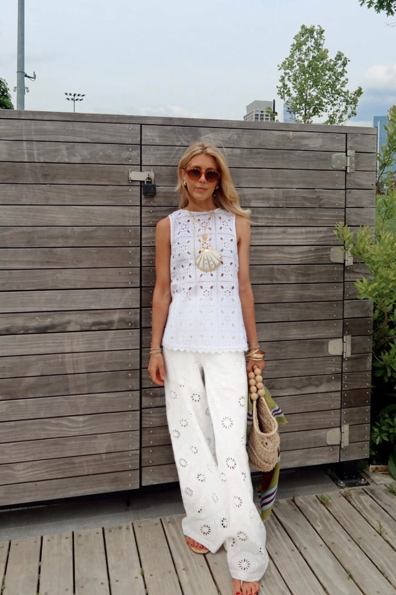 Tula Patchwork Eyelet Reversible Top by Miguelina