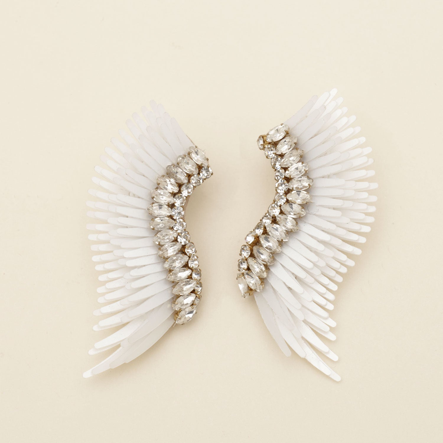 Gem Midi Madeline Earrings White Clear  by Mignonne Gavigan