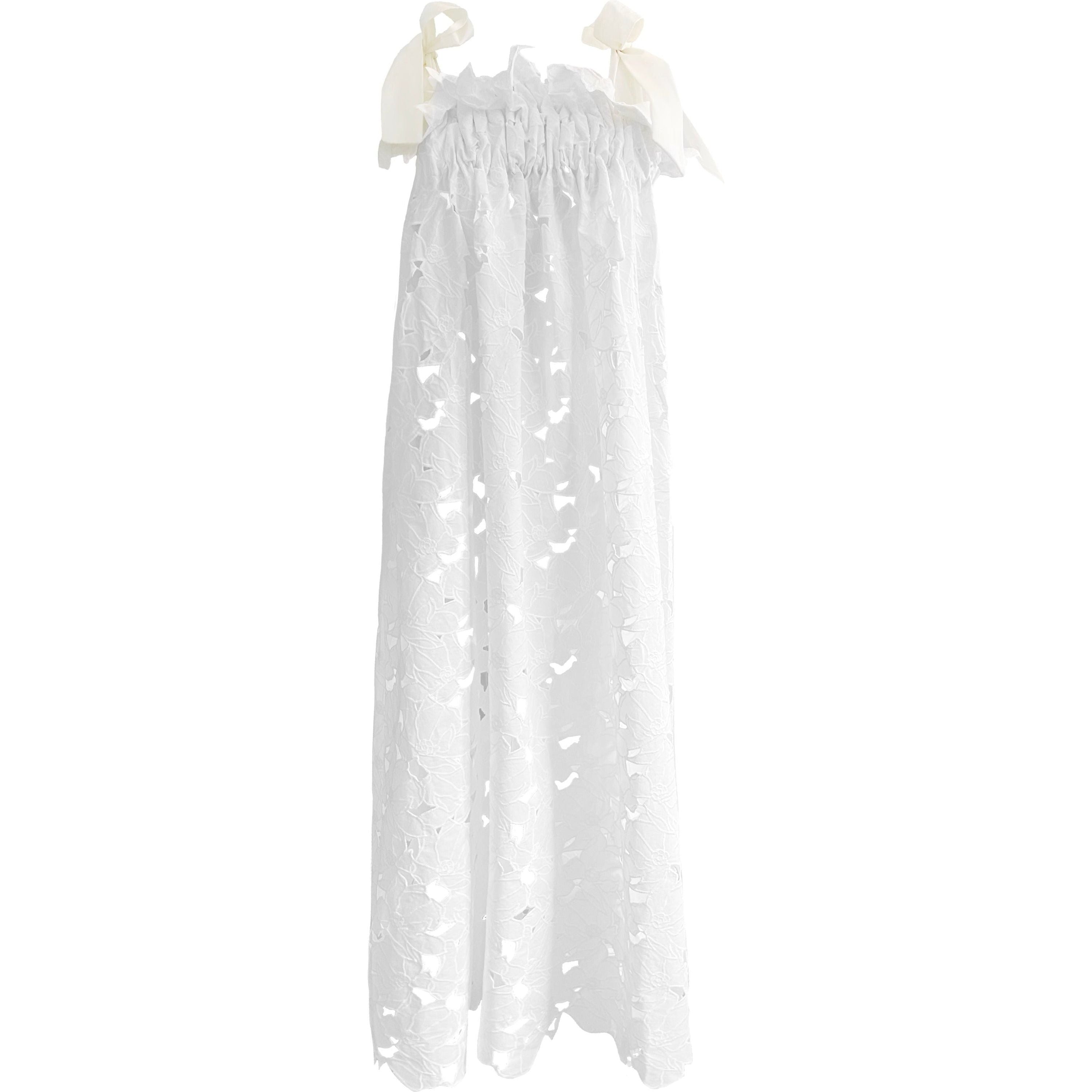 Women's Jaime Dress in White Magnolia Blossom Lace by Casey Marks