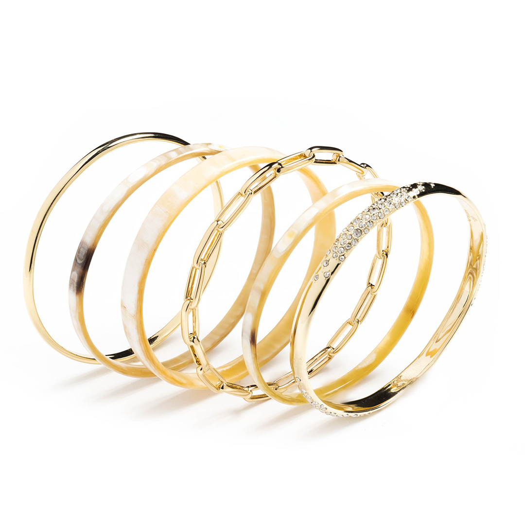 Zuri Set of 6 Bangle Bracelets by Akola