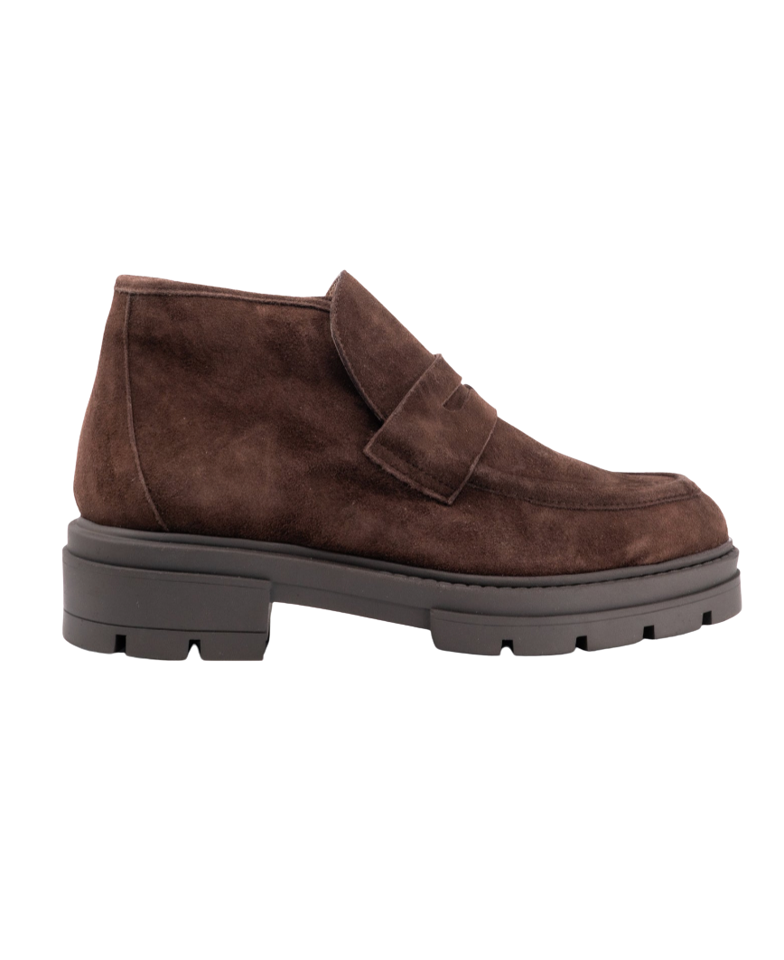 Elia Chocolate Suede Boot by Andrea Gomez