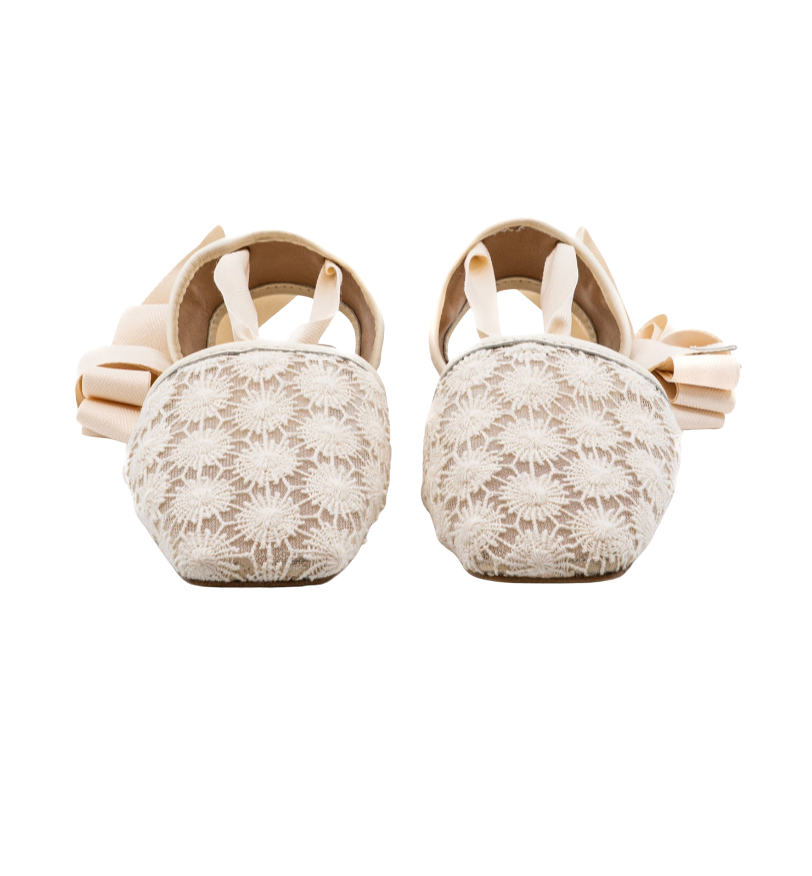 Desi White Lace Flat by Andrea Gomez