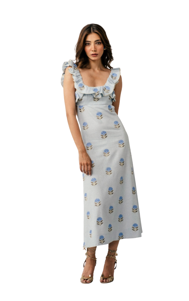 Malika Dress - Blue & Baby Blue by RosewaterHouse
