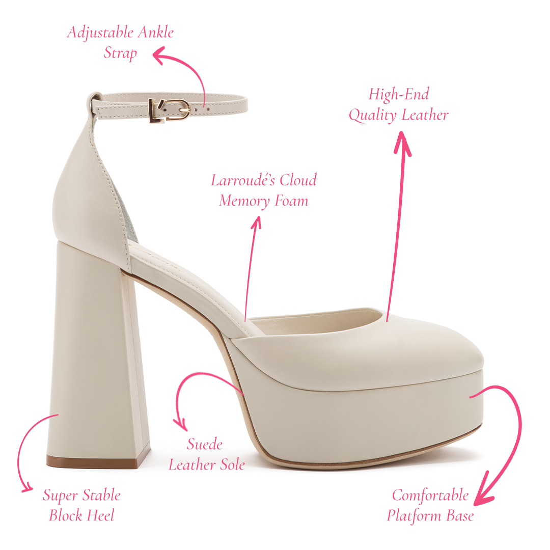 Ari Pump In Ivory Leather by Larroudé