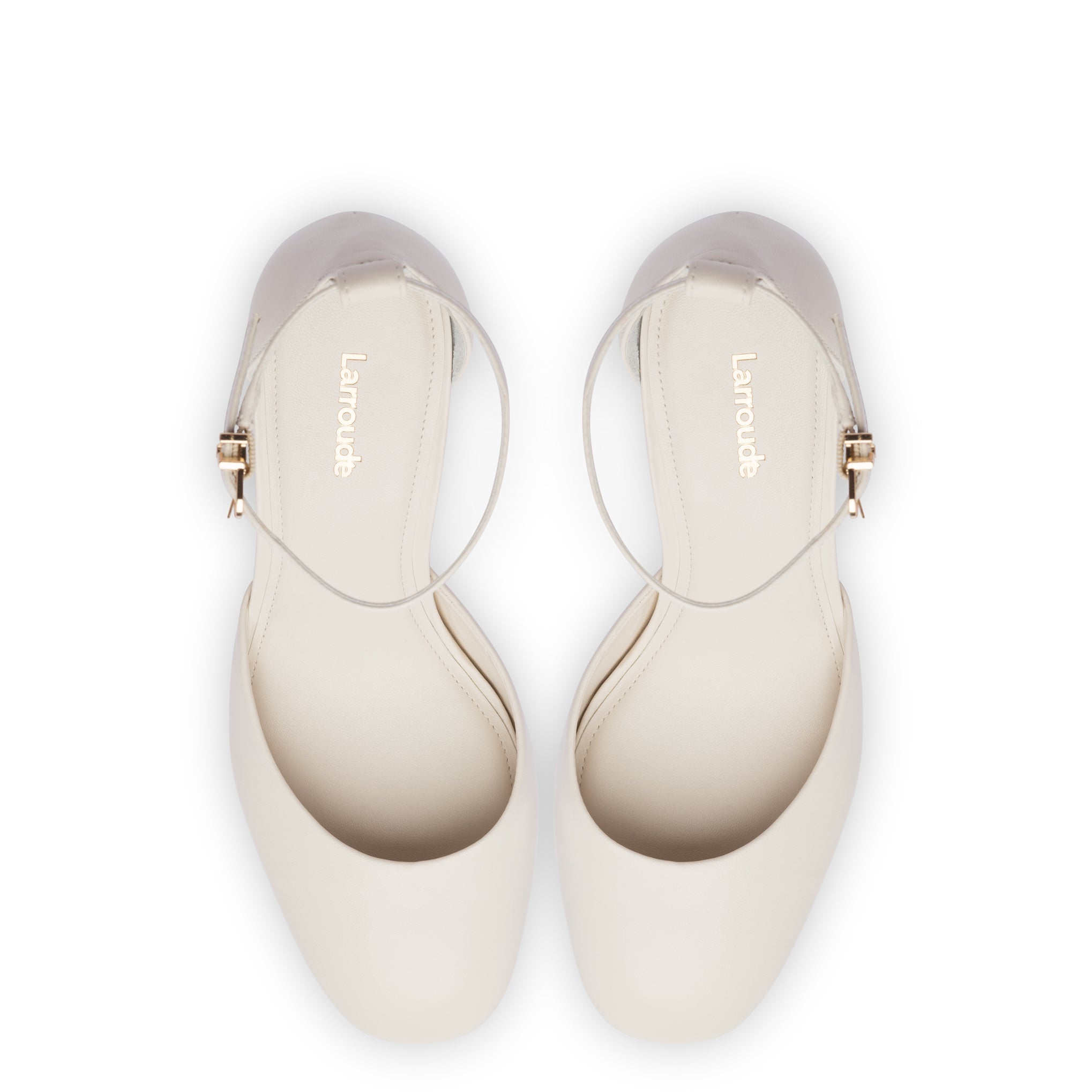 Ari Pump In Ivory Leather by Larroudé