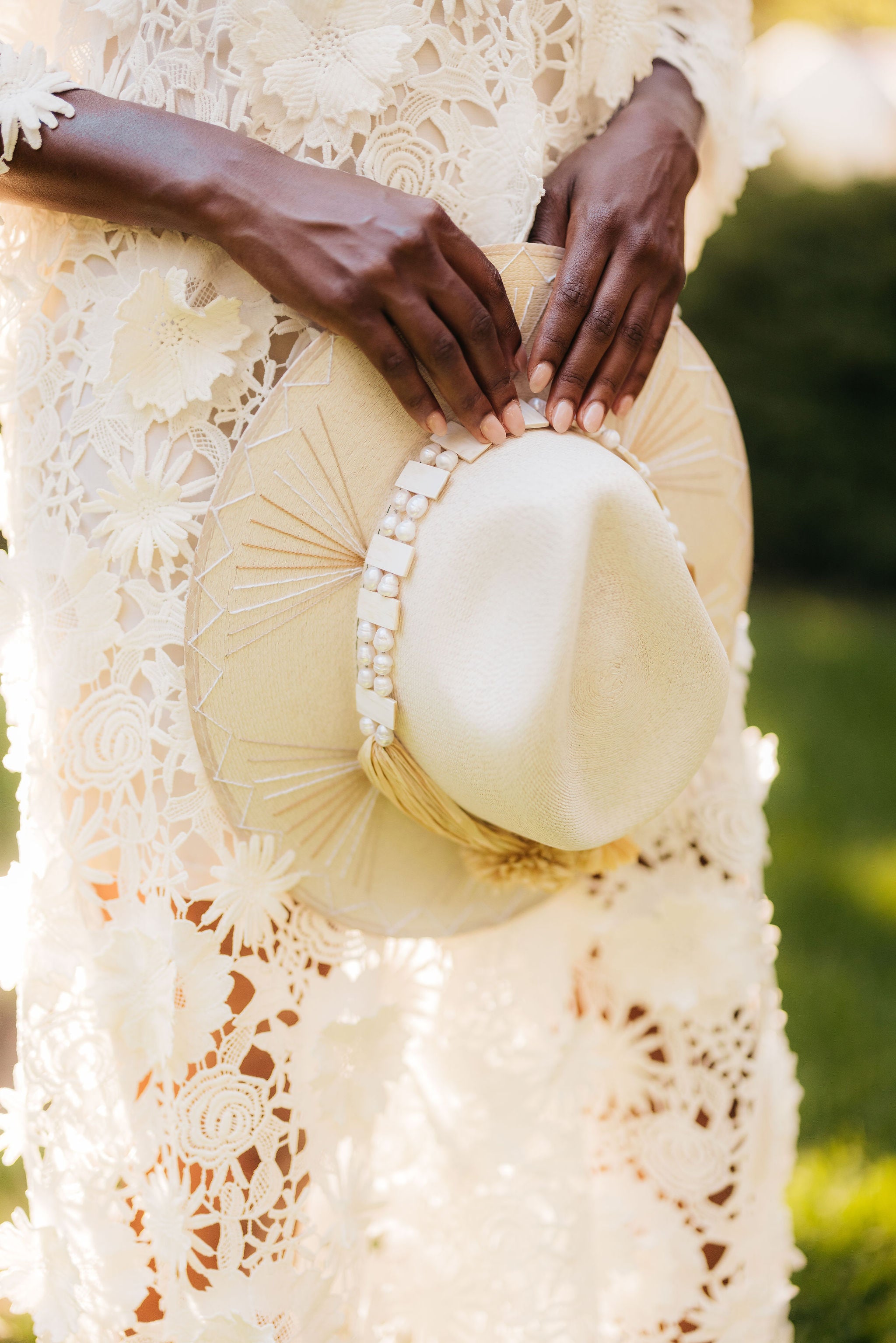 Sophie Metallic Palm Straw Hat | Neutral Beach Hat by Corazon Playero