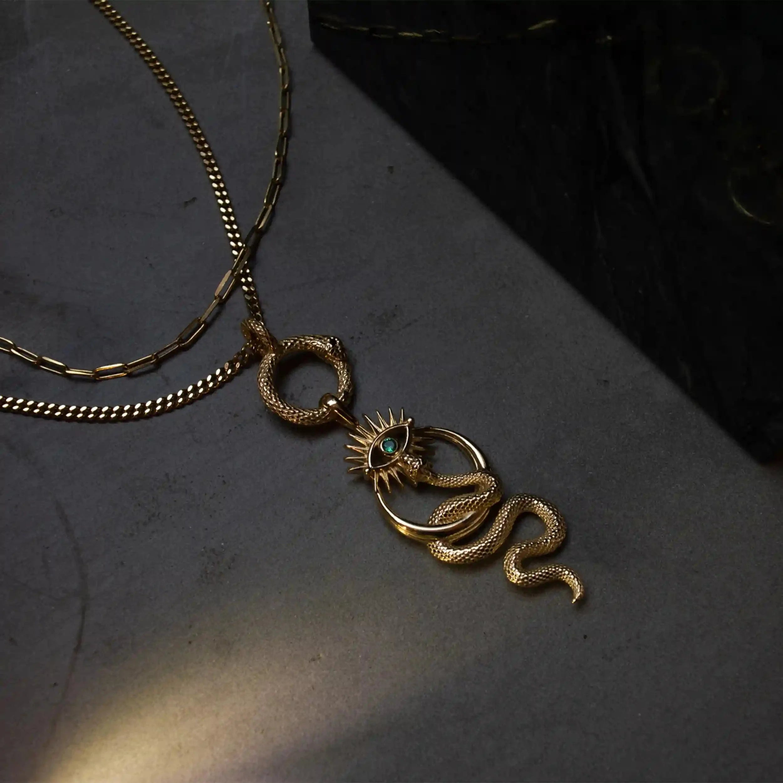 Crescent Snake Eye Necklace by Awe Inspired