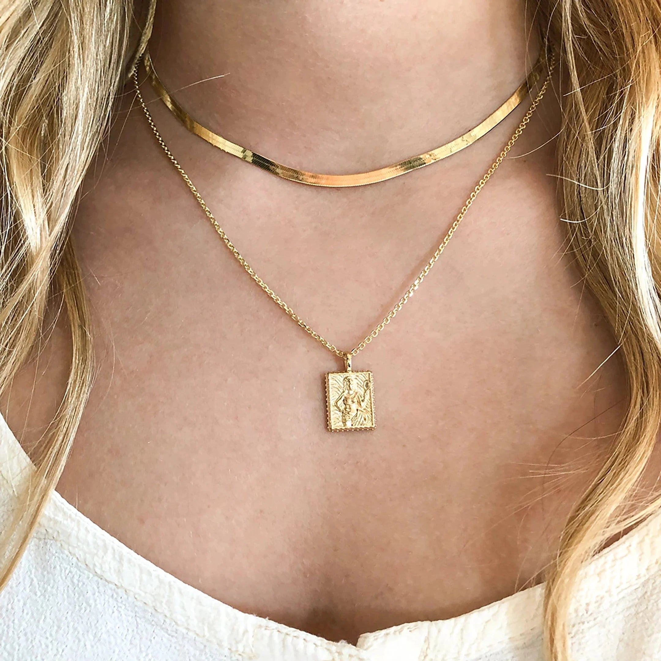 Herringbone Chain Necklace by Awe Inspired