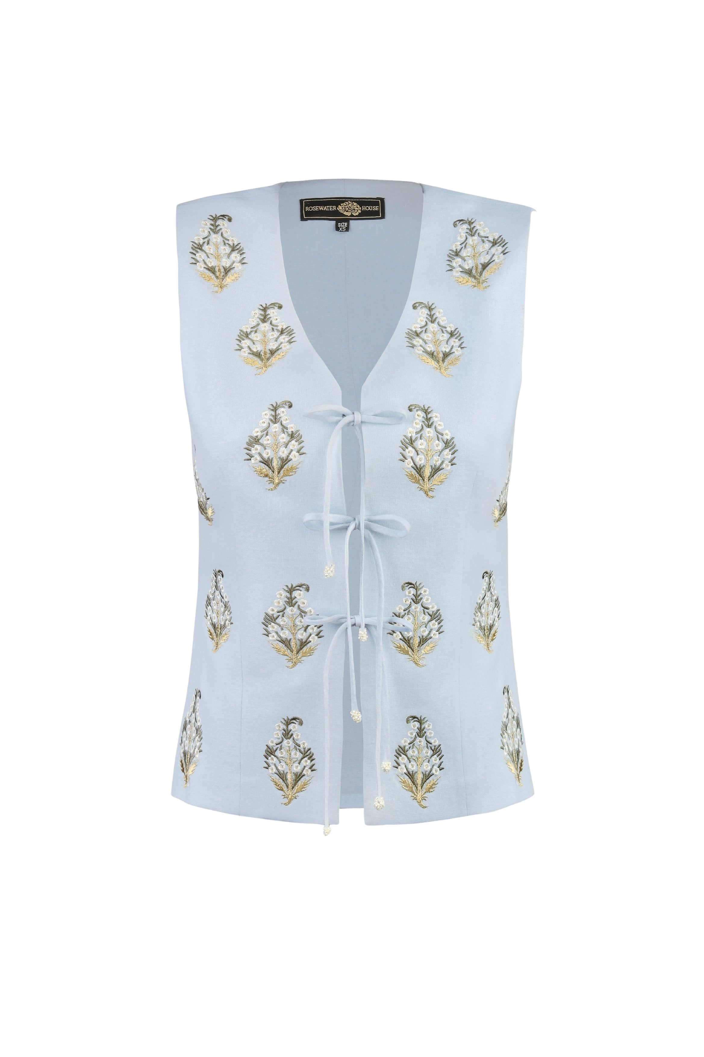 Sarv Vest - Blue & White by Rosewater House