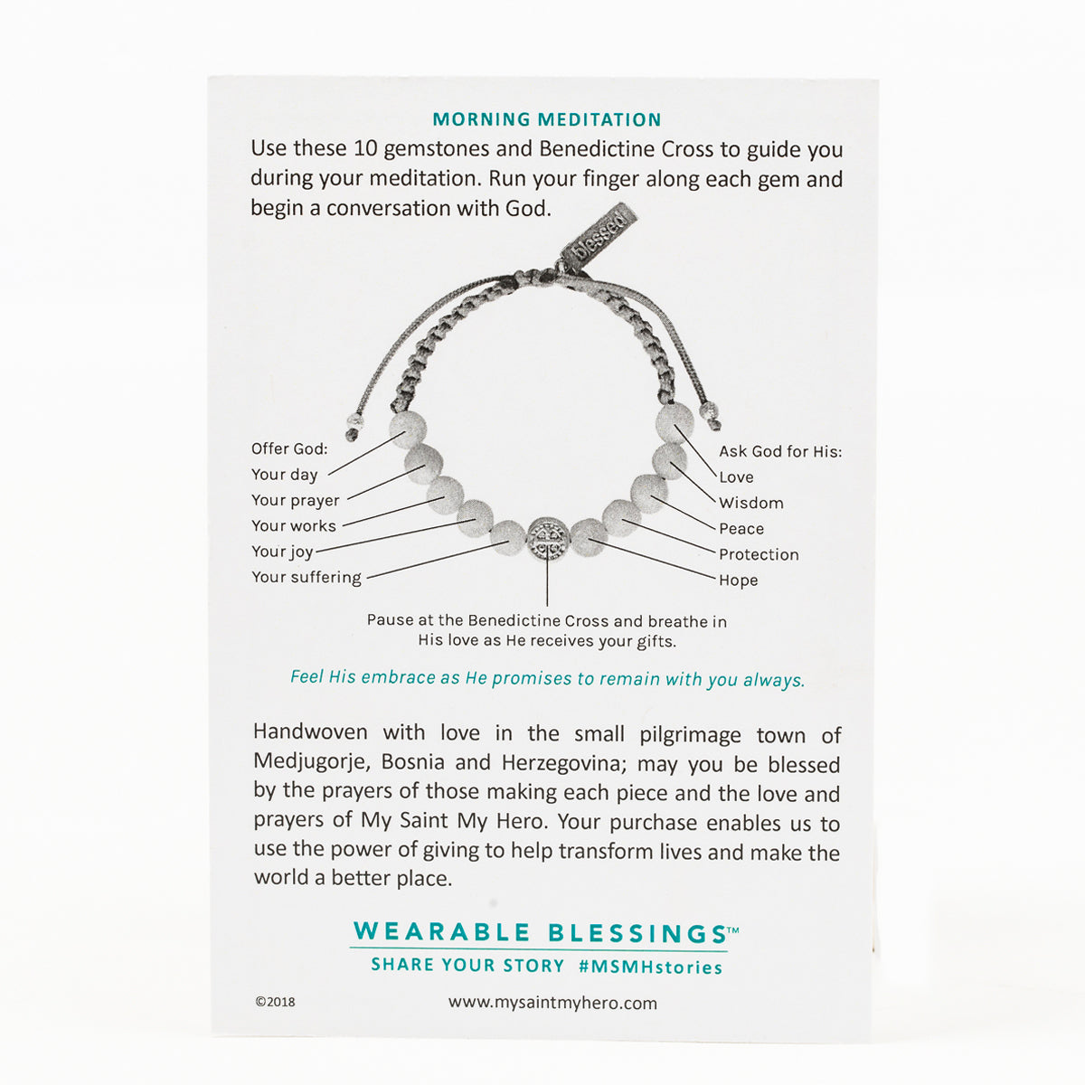 Wake Up and Pray Meditation Bracelet - White Howlite by My Saint My Hero