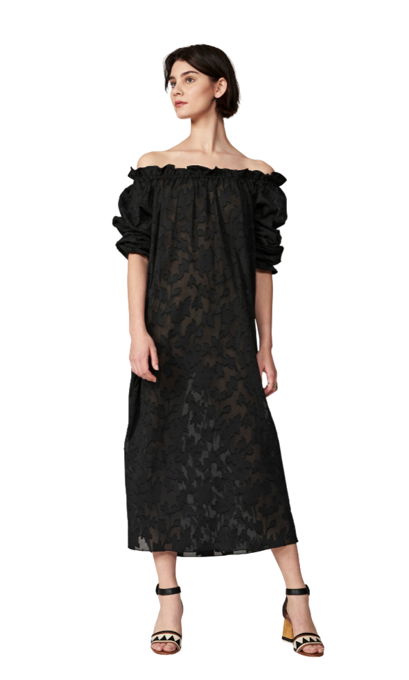 Grace Black Floral Dress by Casey Marks