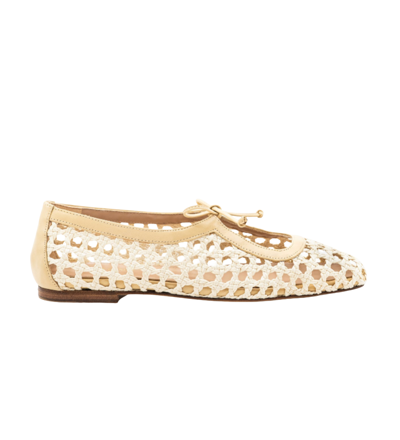 Amelia Natural Raffia Ballet Flat by Andrea Gomez