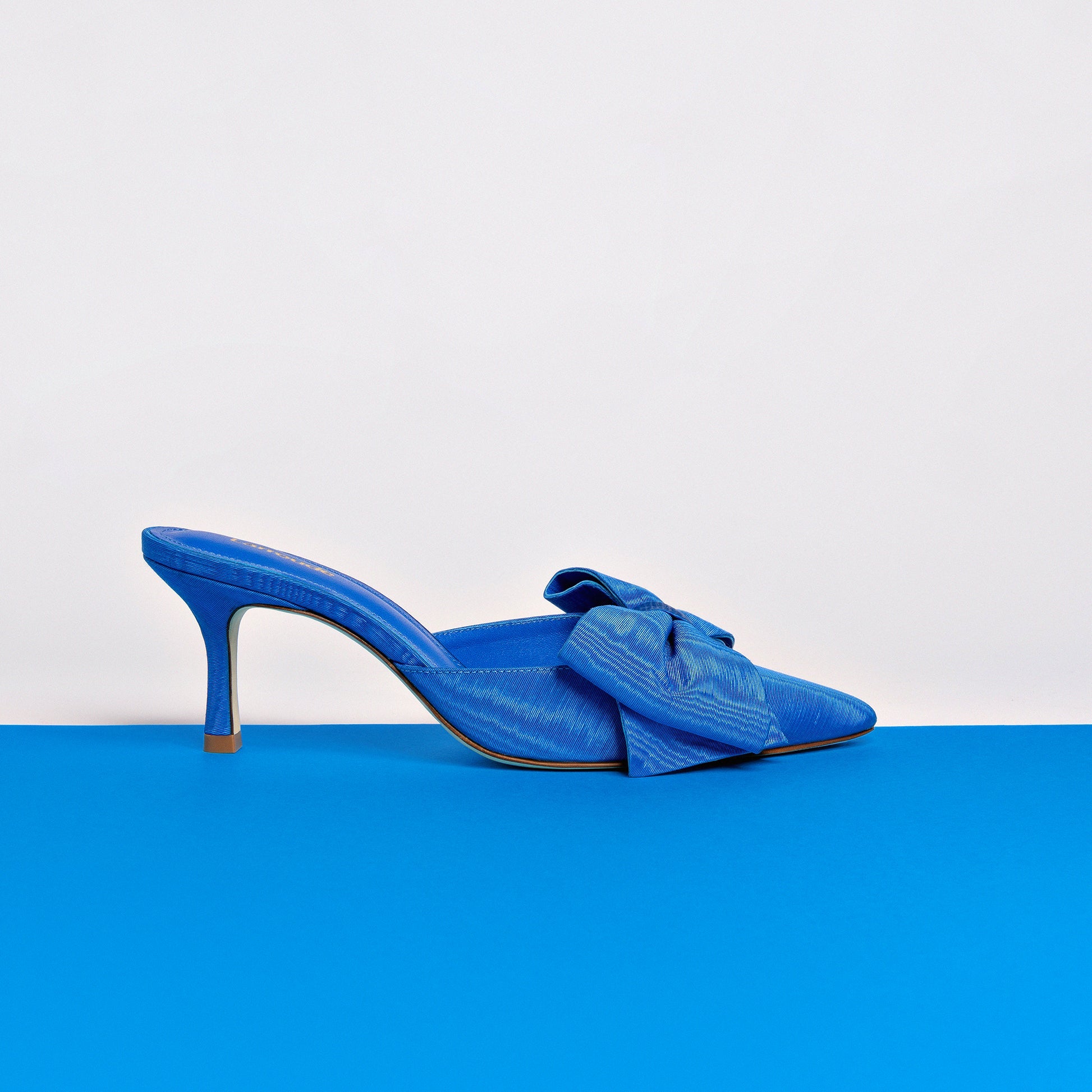 Mini Elle Pump In Azure Fabric by Larroudé