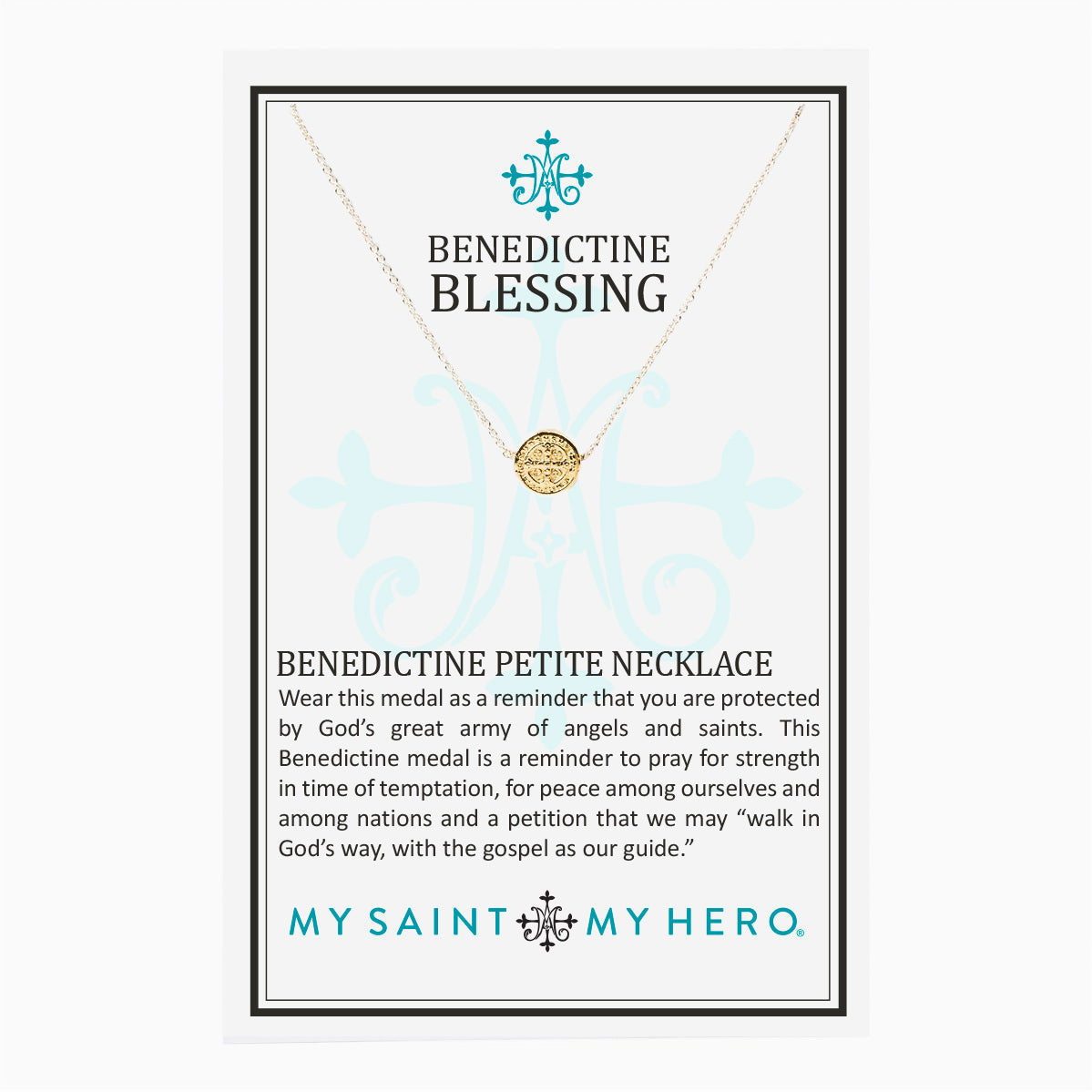 Benedictine Blessing Petite Necklace by My Saint My Hero