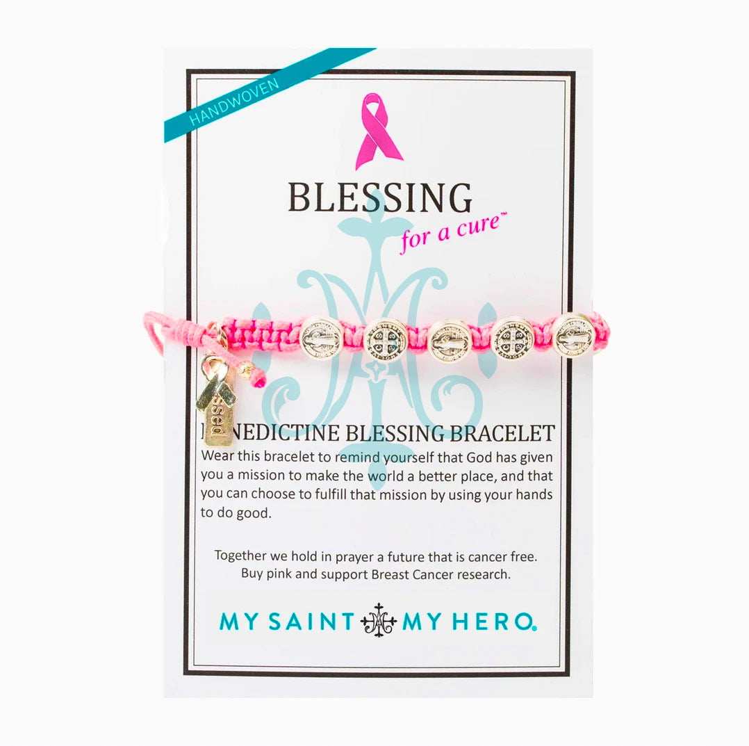Blessing for a Cure Breast Cancer Awareness Bracelet by My Saint My Hero