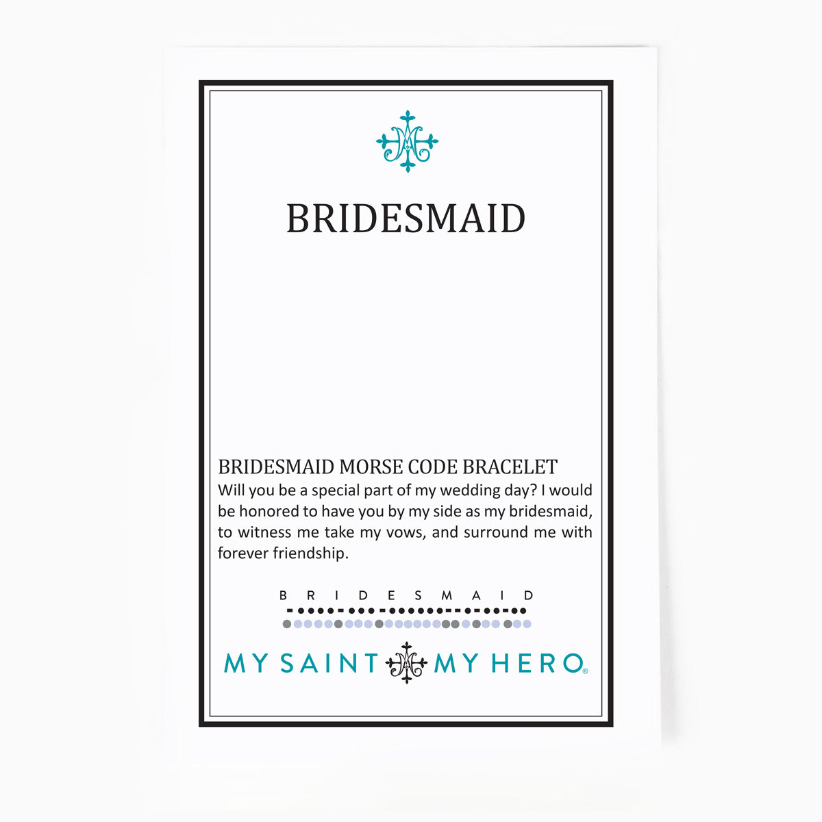 Bridesmaid Morse Code Bracelet by My Saint My Hero