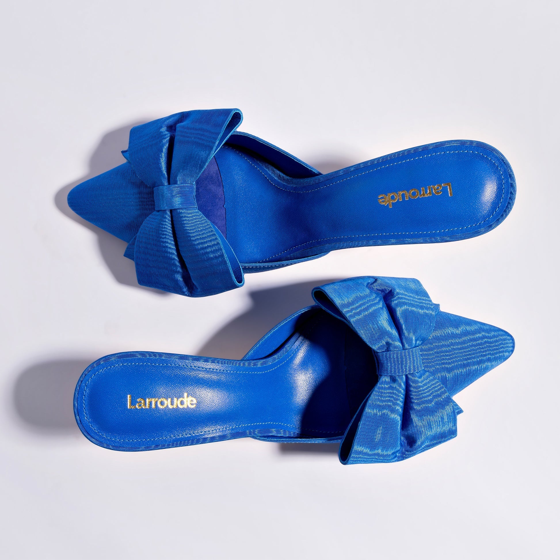 Mini Elle Pump In Azure Fabric by Larroudé