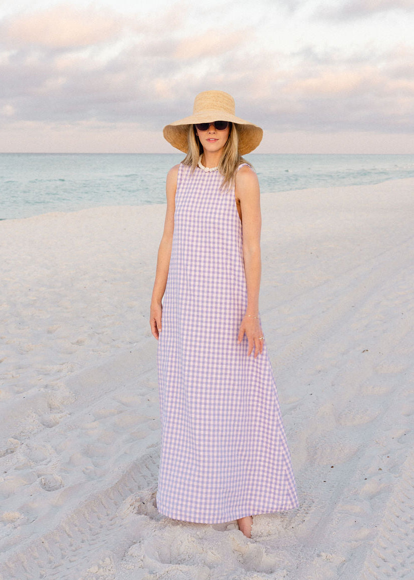 Purple Gingham Gili Dress by Puka the Label