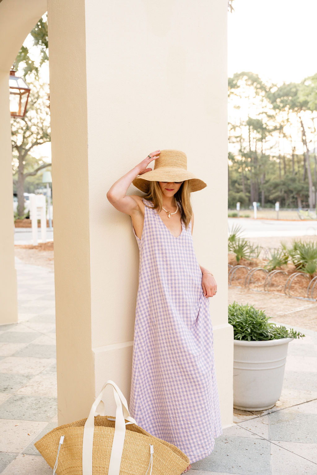 Purple Gingham Gili Dress by Puka the Label