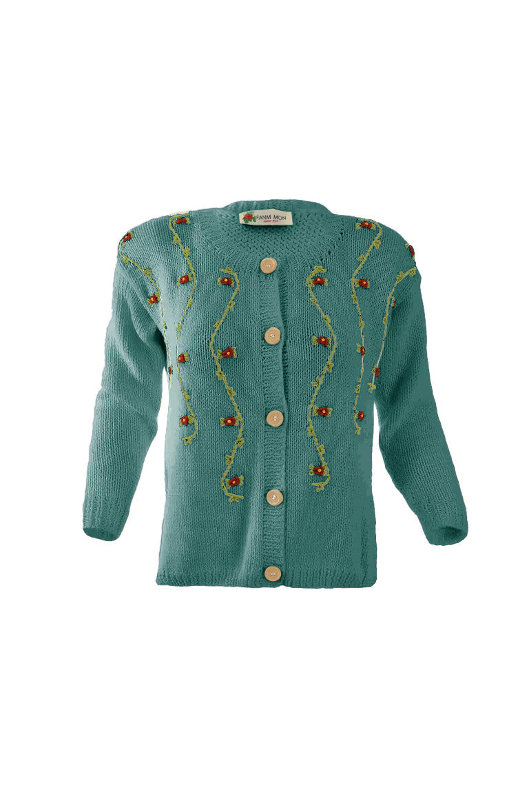 CLEMATIS WOOL CARDIGAN BY FANM MON