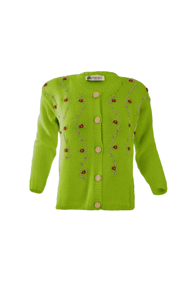 CLEMATIS WOOL CARDIGAN BY FANM MON