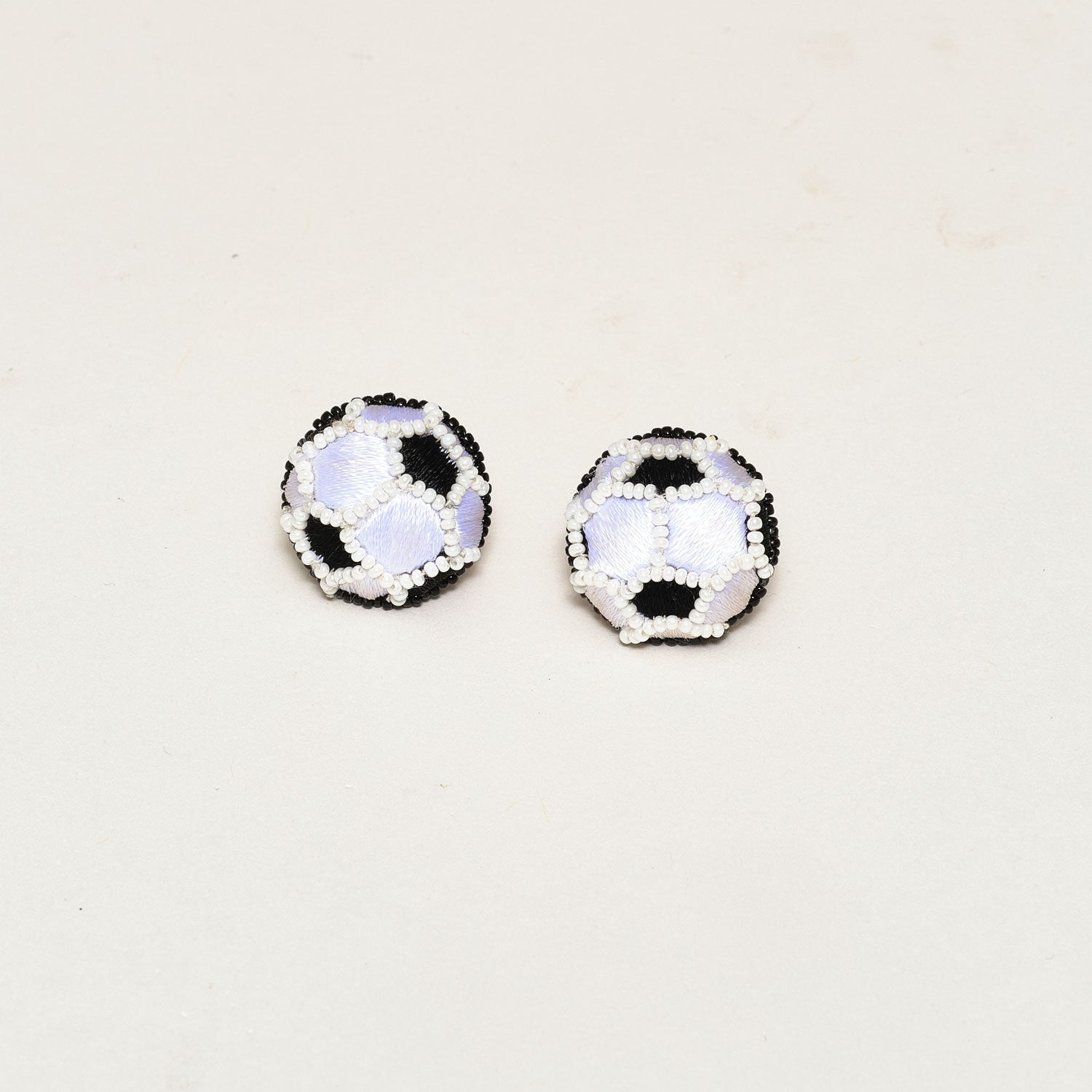 Soccer Ball Studs Black White by Mignonne Gavigan