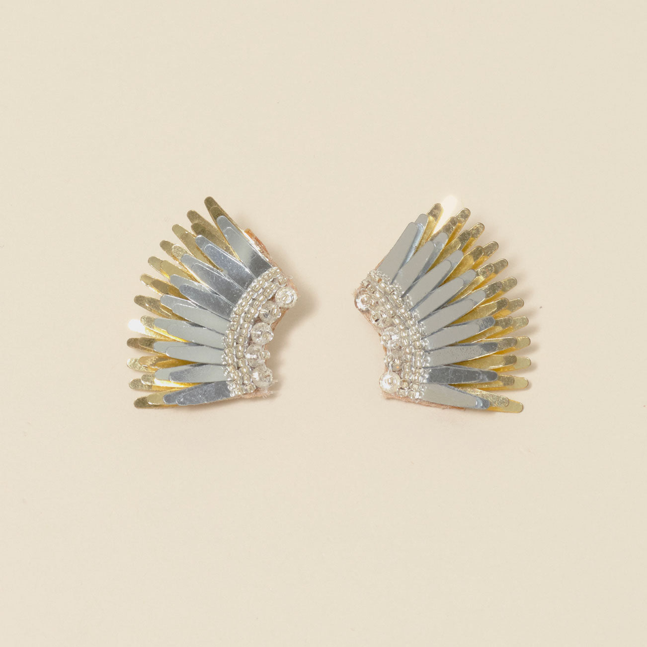 Micro Madeline Earrings Silver Gold by Mignonne Gavigan