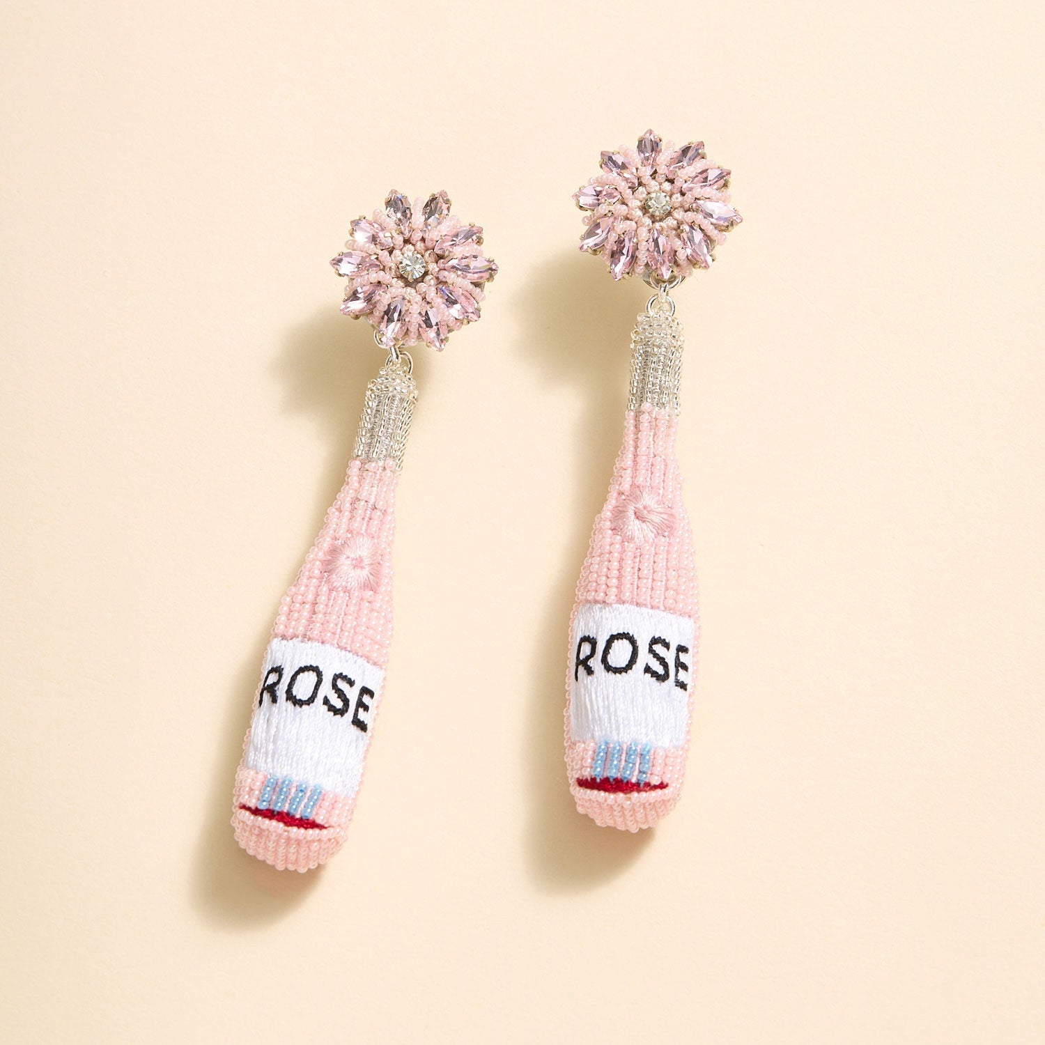 Rose Bottle Earring Pink by Mignonne Gavigan
