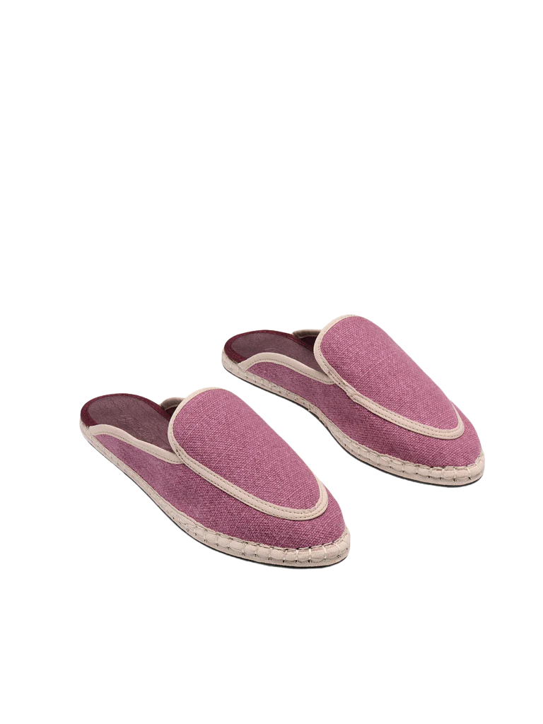 Bruna Linen Slide - Plum by Flabelus