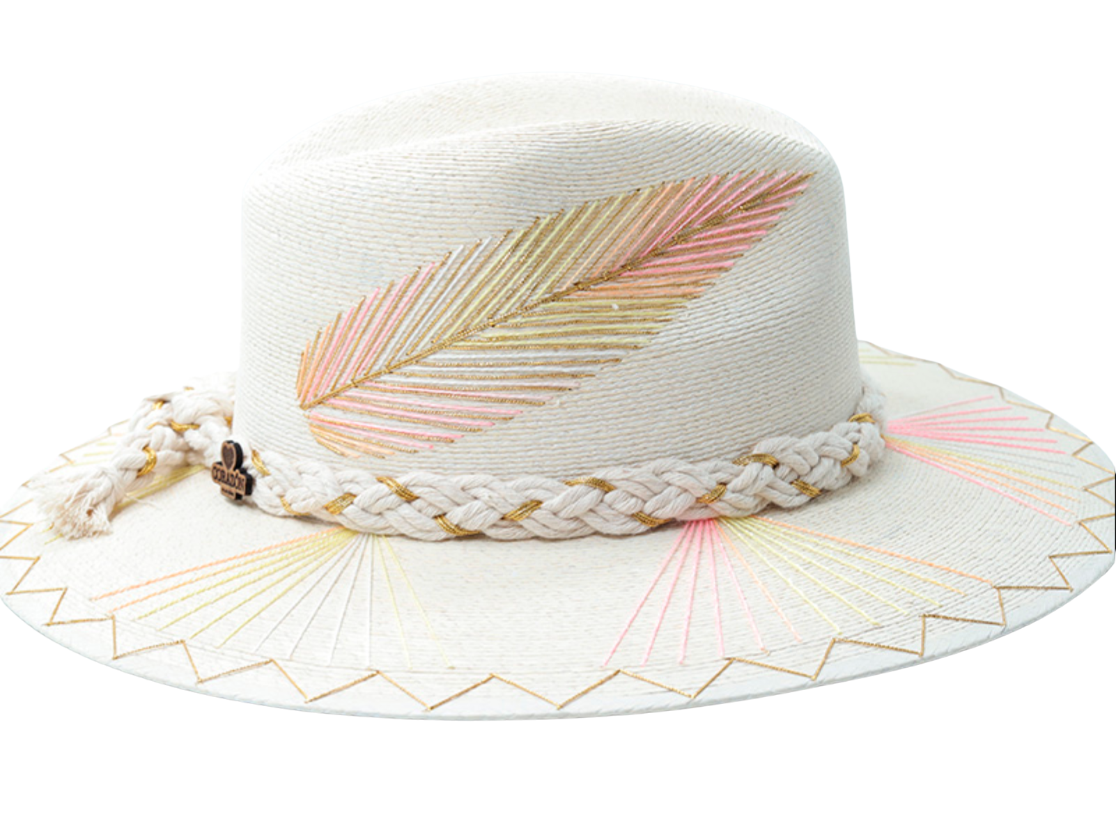 Exclusive Pink and Yellow Feather Hat by Corazon Playero