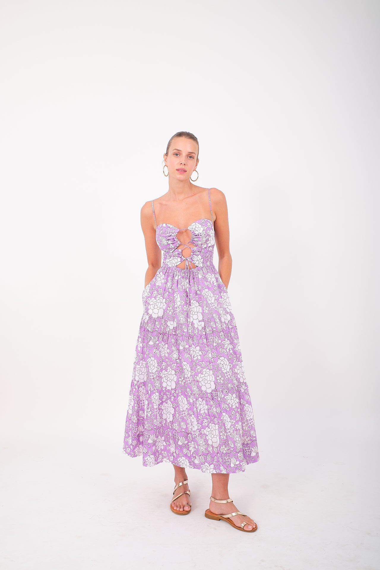 Isabella Dress - Violet Floral by Desert Queen