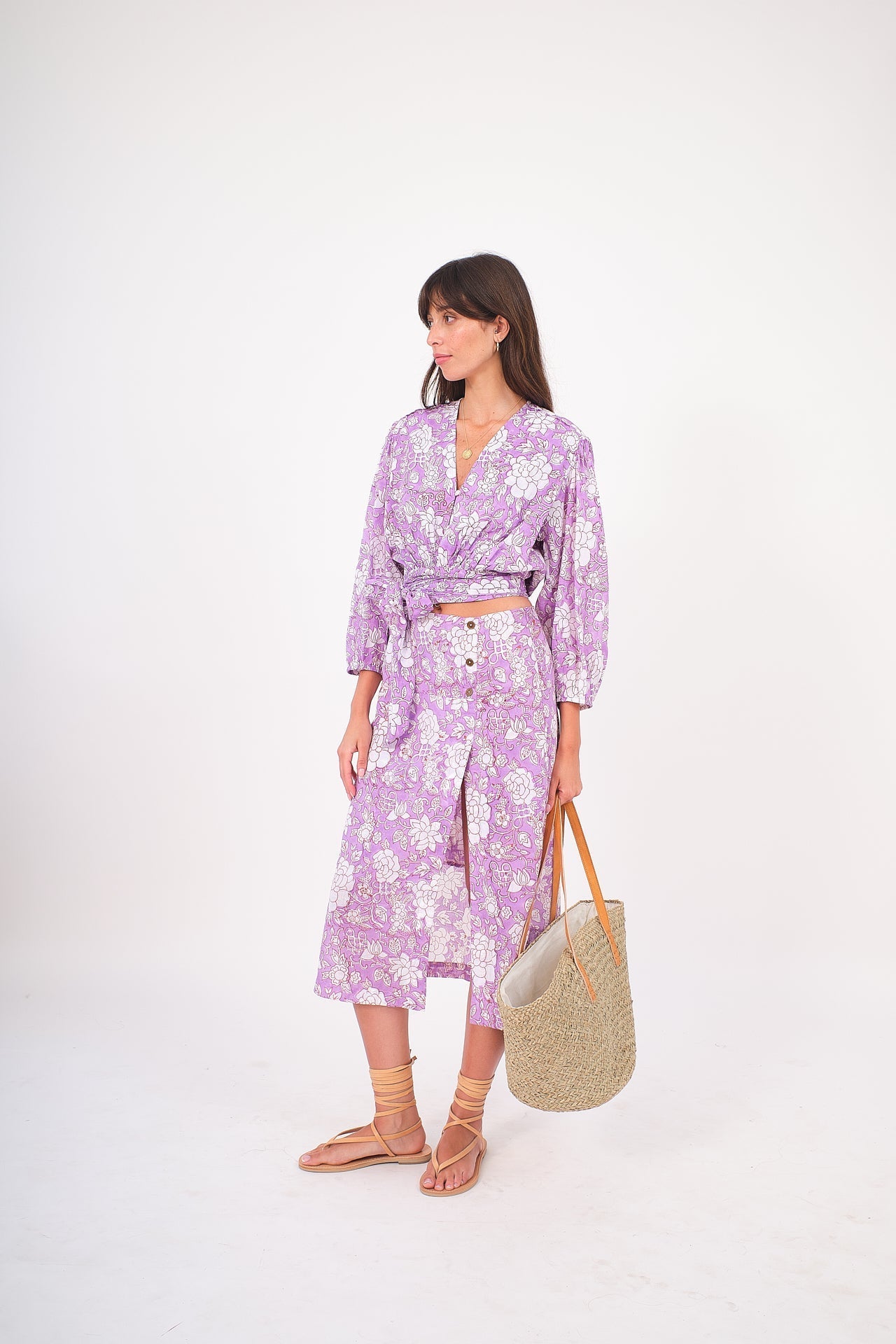 Raya Skirt - Violet Floral by Desert Queen