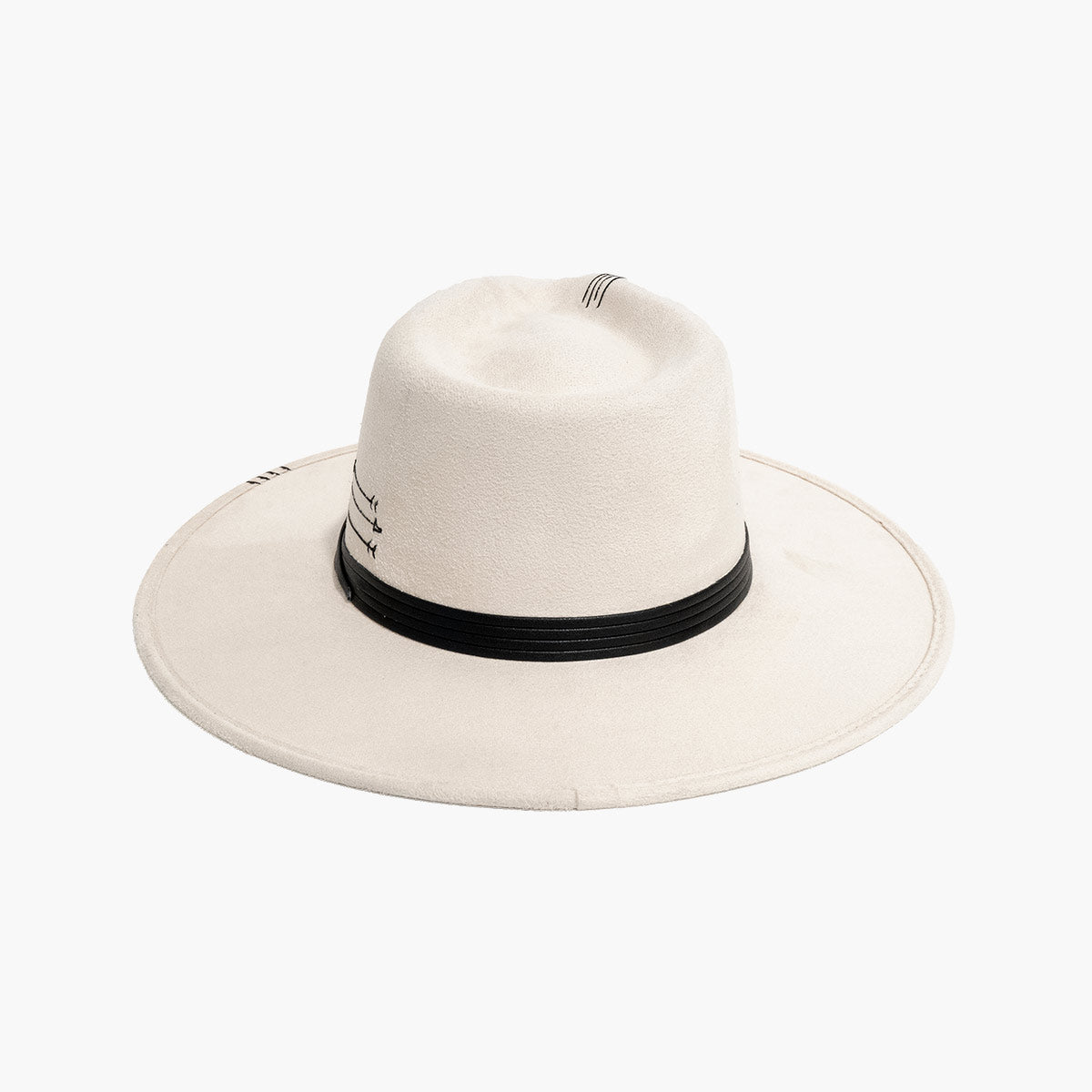 Desert Lily Embroidered Archer Fedora by AB.LINO