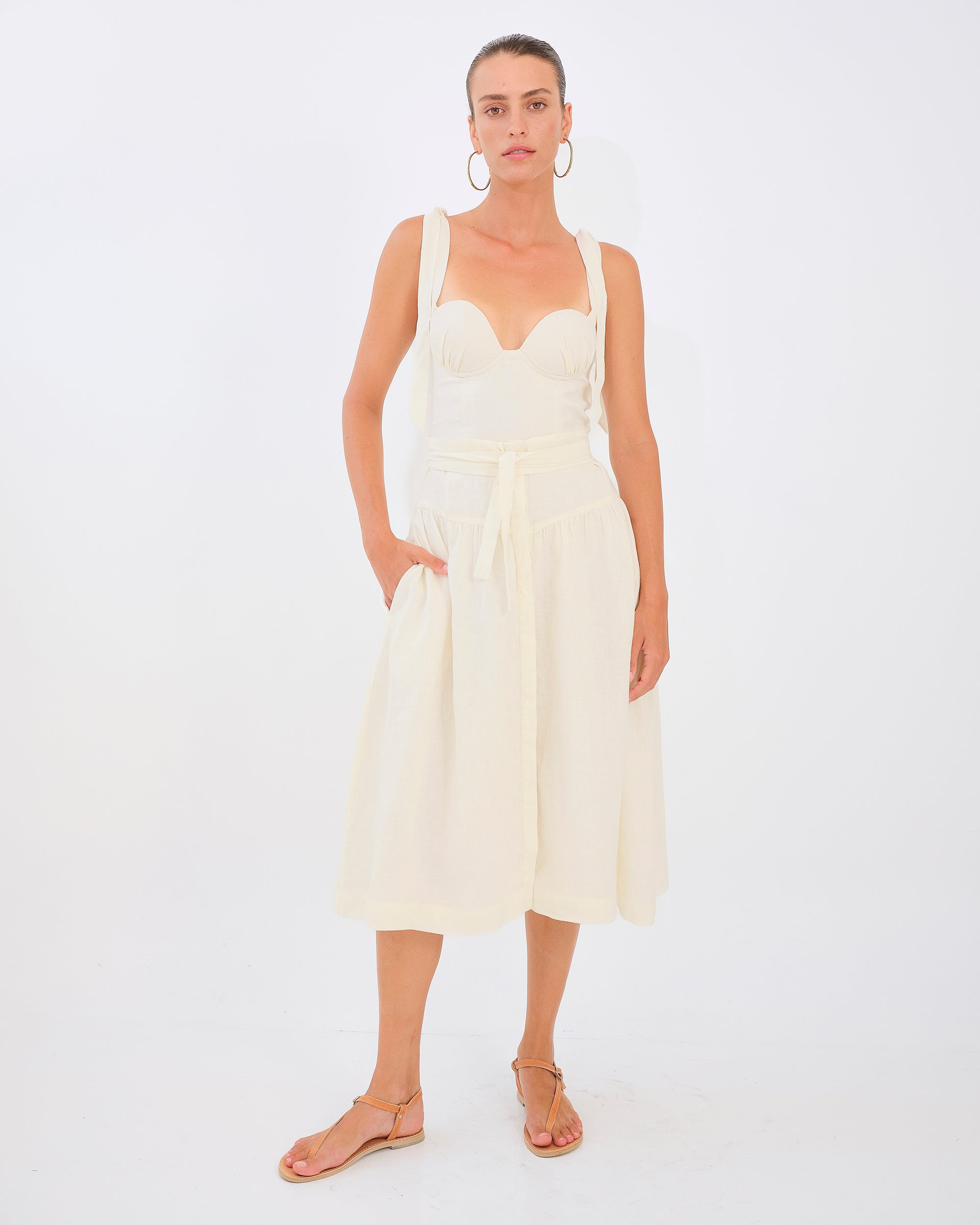 Tiana Skirt - White Linen by Desert Queen