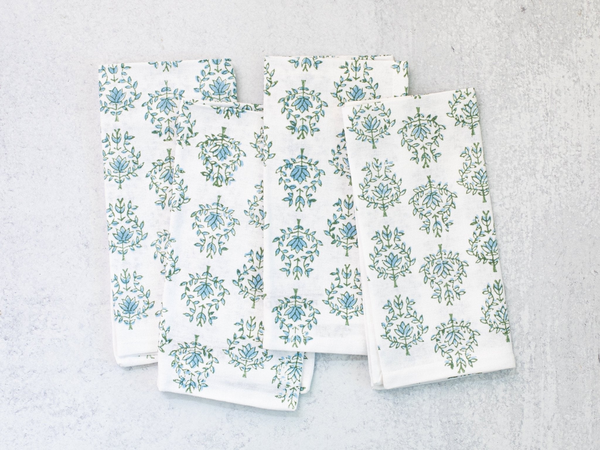 Dinner Napkins (set of 4) - Lotus, Sage & Uniform Blue by The Mended Company