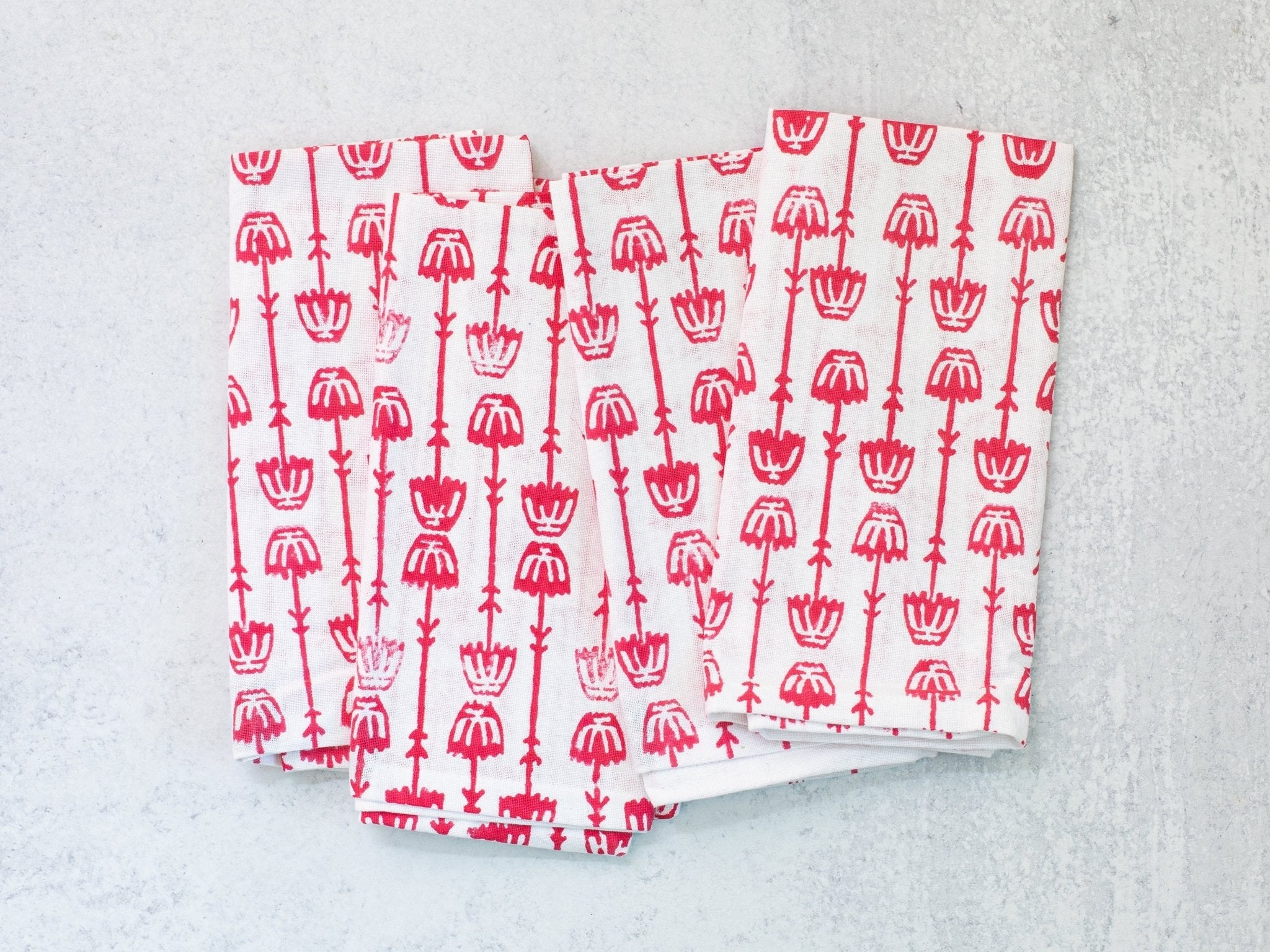 Dinner Napkins (set of 4) - Mosaic Flower, Pink by The Mended Company