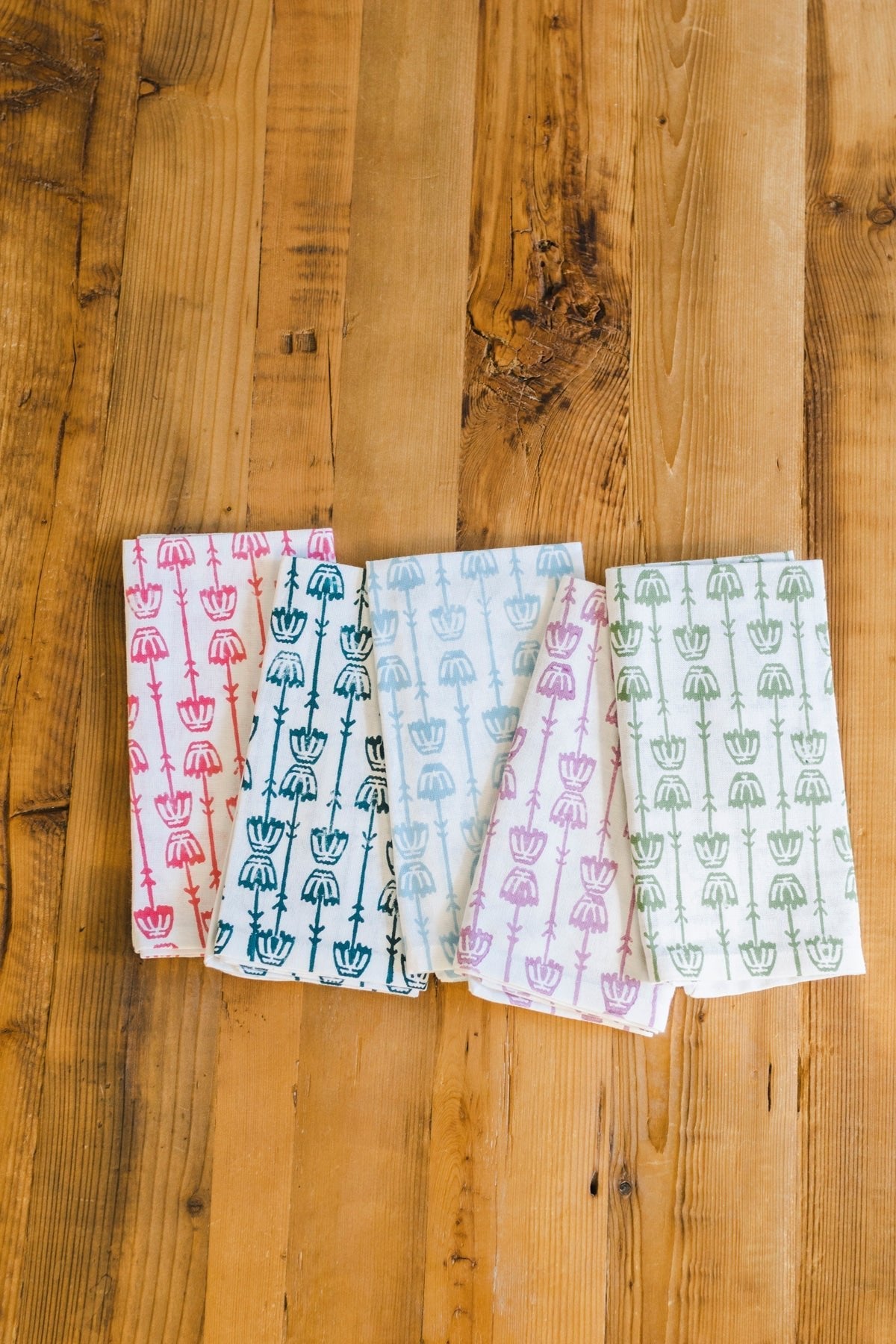 Dinner Napkins (set of 4) - Mosaic Flower, Pink by The Mended Company