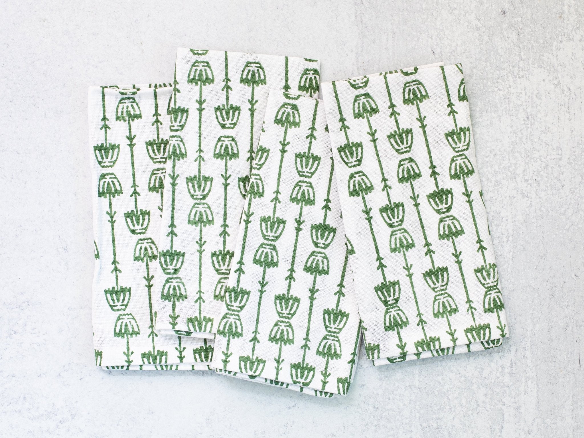 Dinner Napkins (set of 4) - Mosaic Flower, Sage by Mended