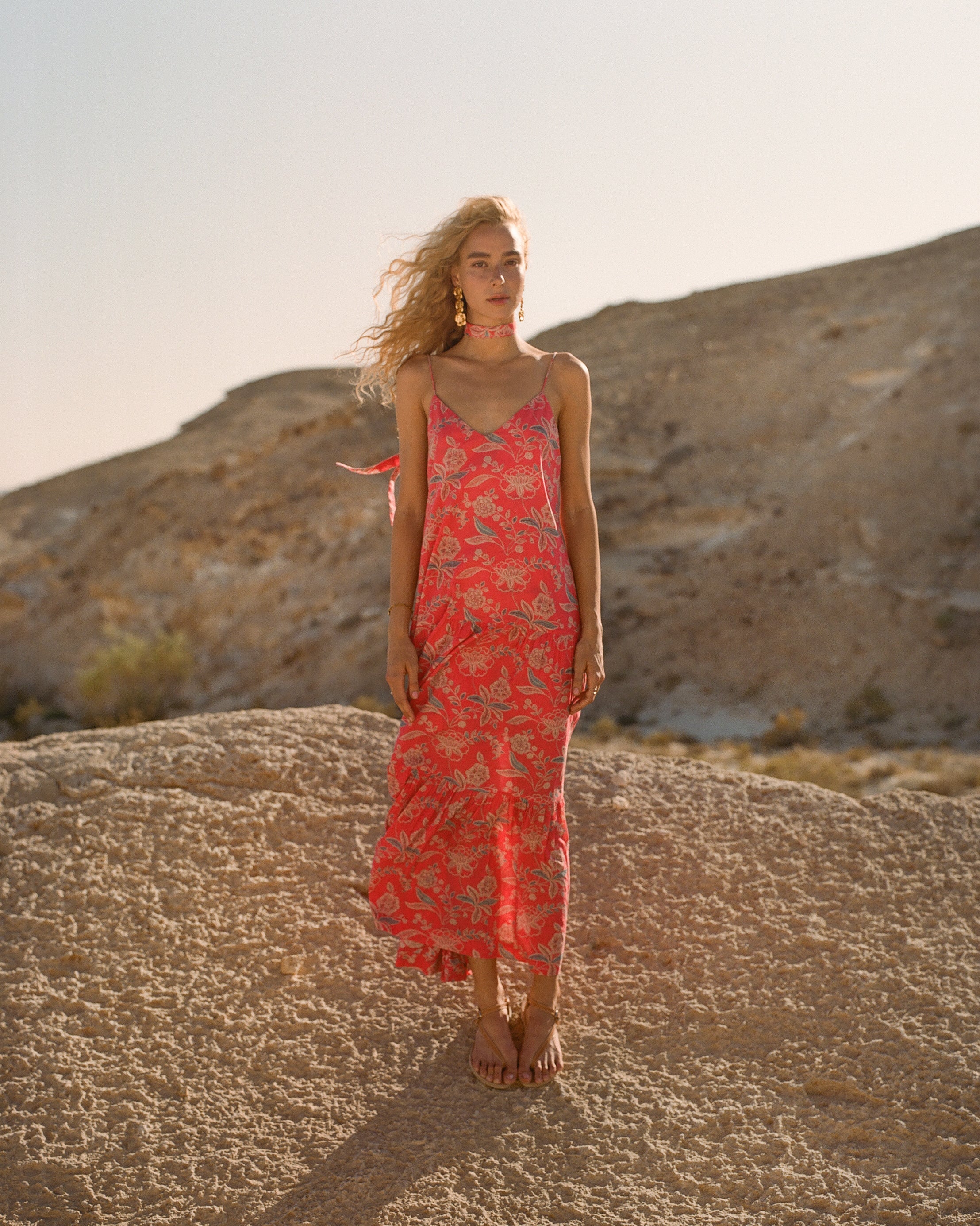 Artemisia Maxi Dress - Red Floral by Desert Queen