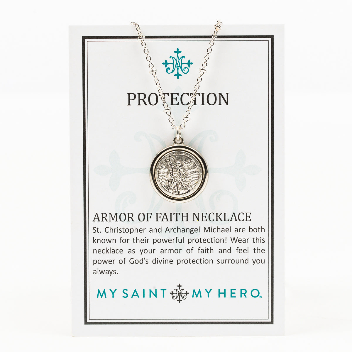 Archangel Michael & Saint Christopher Protection Armor of Faith Necklace - Chain by My Saint My Hero