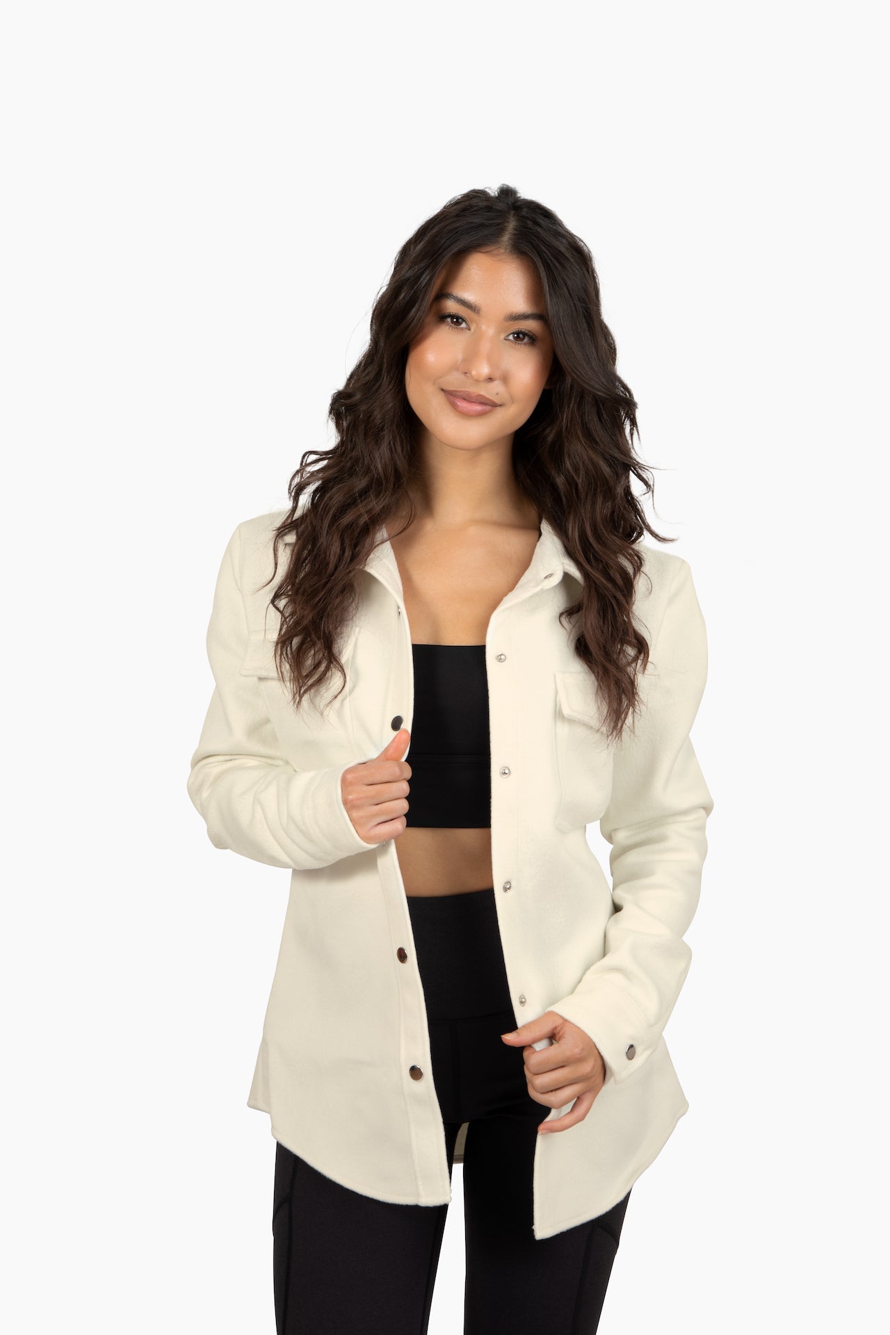 The Dar Wool Shacket- New White by Urban Luxe Lifestyles